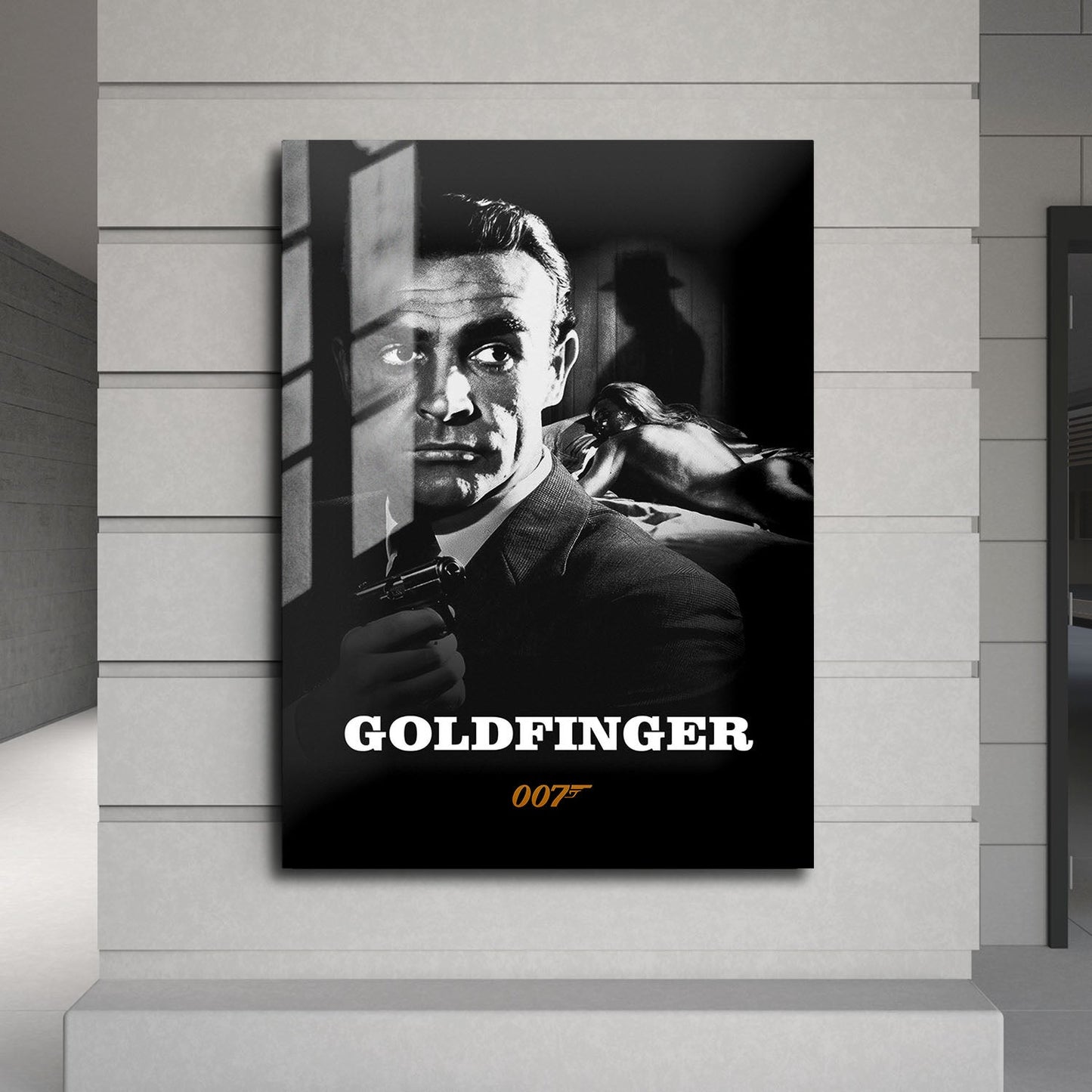 Flex Designs Metal Poster Goldfinger B&W 24 x 36" Home Goods - Movie 1964 Movie Metal Poster
