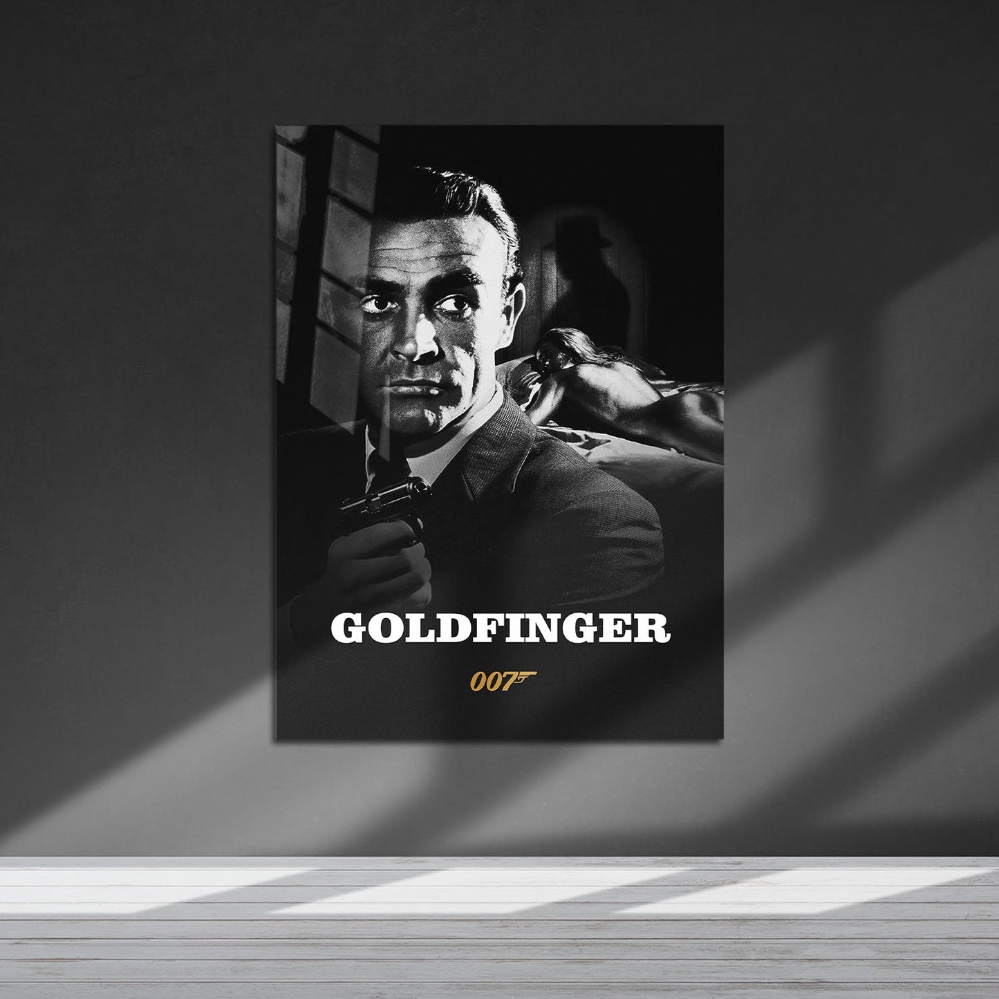 Flex Designs Metal Poster Goldfinger B&W 5 x 7" Home Goods - Movie 1964 Movie Metal Poster