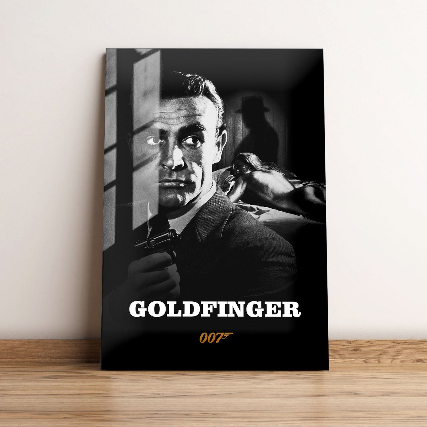Goldfinger B&W Movie Metal Poster