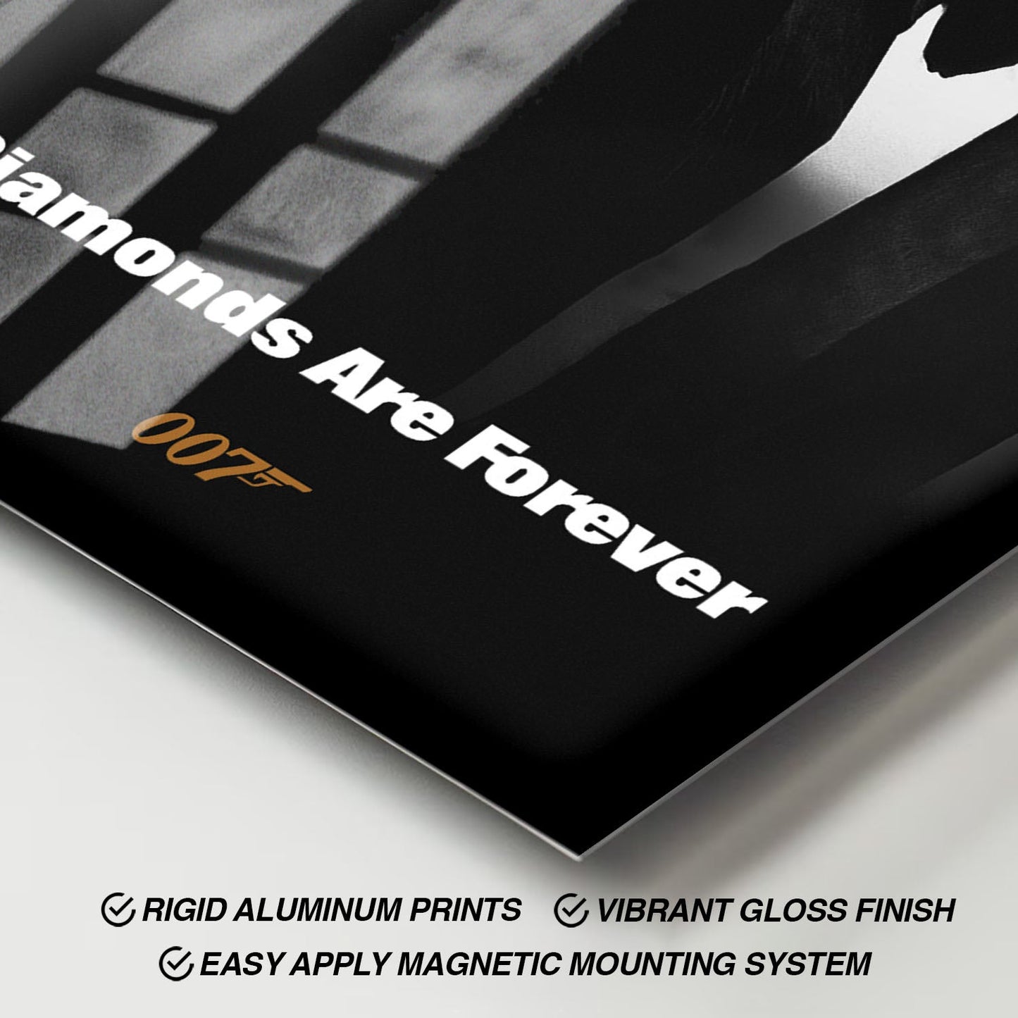 Flex Designs Metal Poster Diamonds Are Forever B&W 11 x 17" Home Goods - Movie 1971 Movie Metal Poster