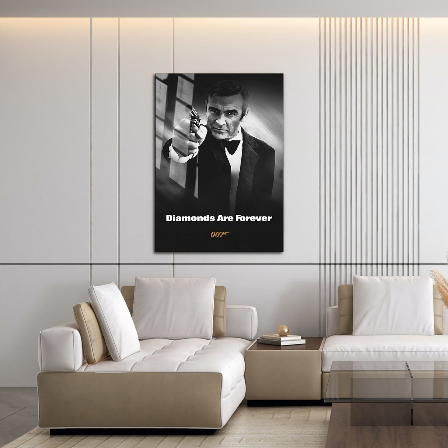 Flex Designs Metal Poster Diamonds Are Forever B&W 16 x 24" Home Goods - Movie 1971 Movie Metal Poster