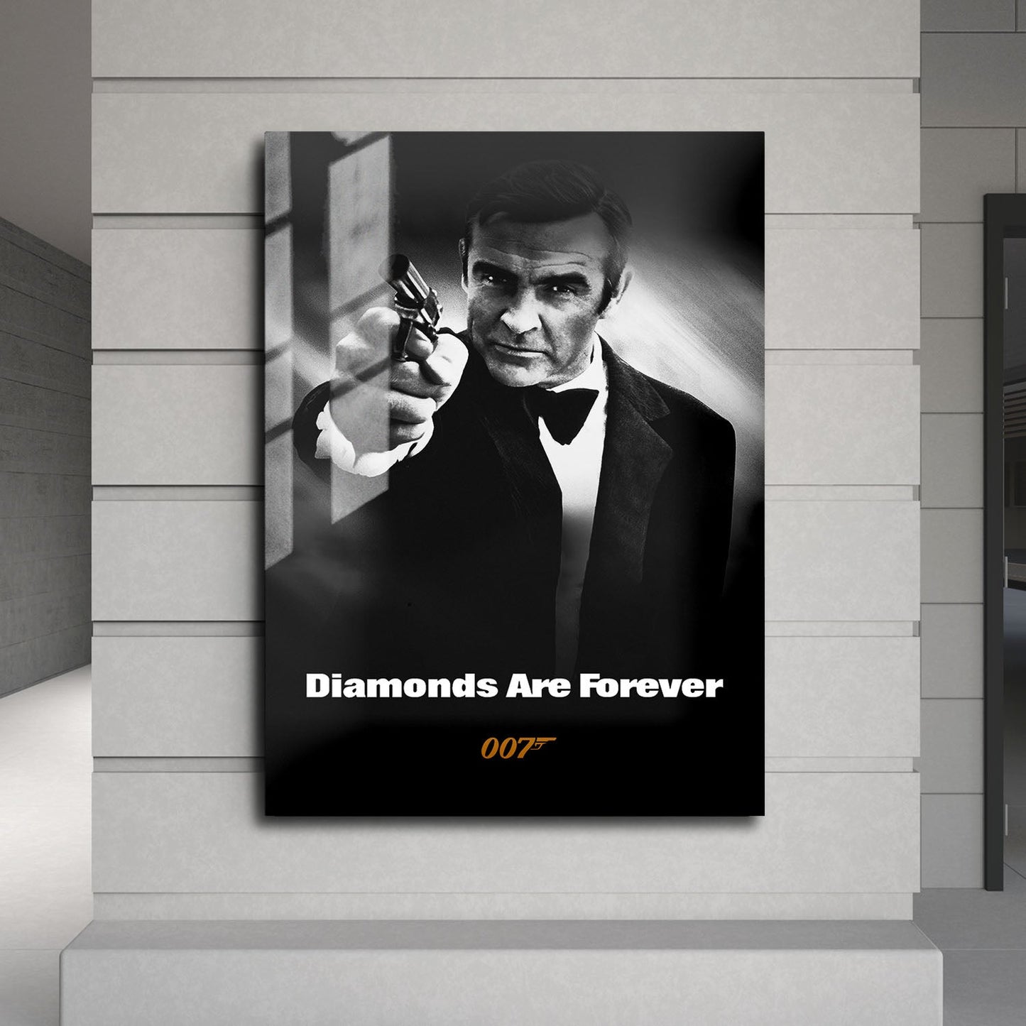 Flex Designs Metal Poster Diamonds Are Forever B&W 24 x 36" Home Goods - Movie 1971 Movie Metal Poster