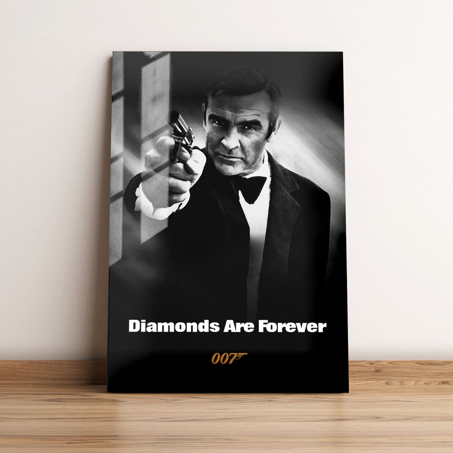 Diamonds Are Forever B&W Movie Metal Poster