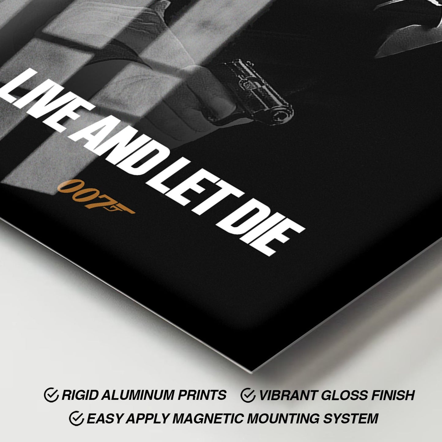 Flex Designs Metal Poster Live and Let Die B&W 11 x 17" Home Goods - Movie 1973 Movie Metal Poster