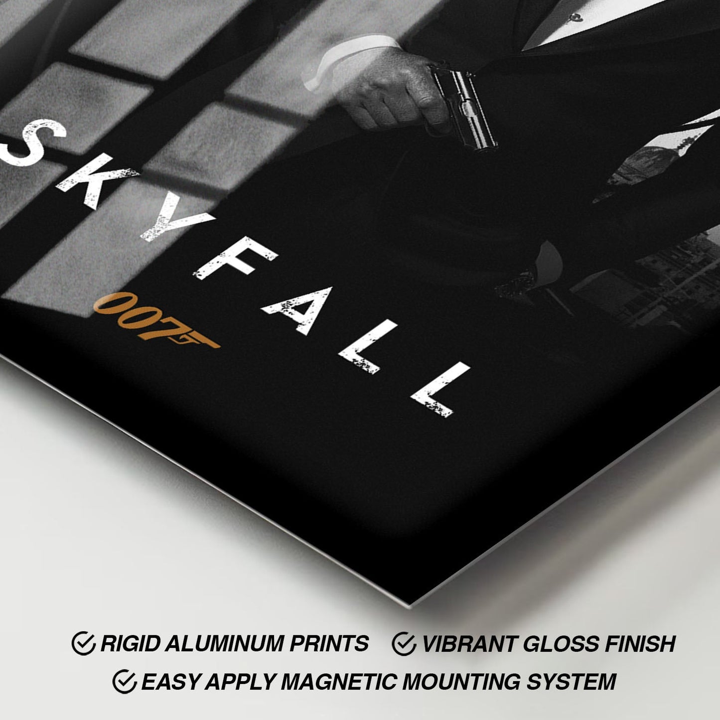 Flex Designs Metal Poster Skyfall B&W 11 x 17" Home Goods - Movie 2012 Movie Metal Poster