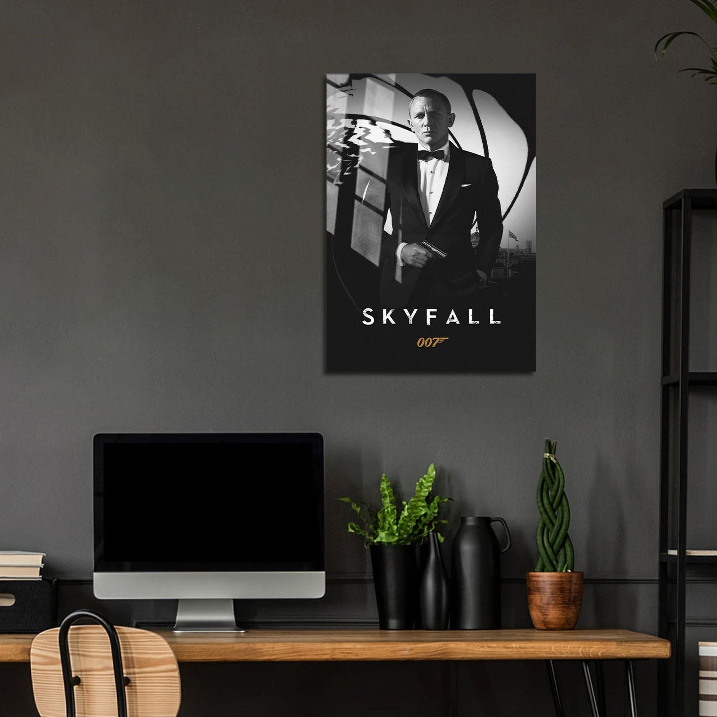 Flex Designs Metal Poster Skyfall B&W 5 x 7" Home Goods - Movie 2012 Movie Metal Poster