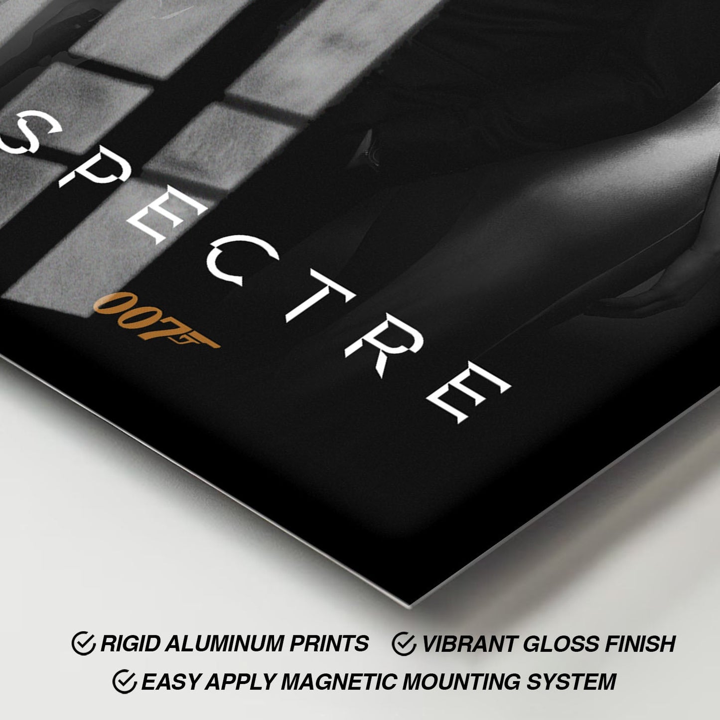 Flex Designs Metal Poster Spectre B&W 11 x 17" Home Goods - Movie 2015 Movie Metal Poster