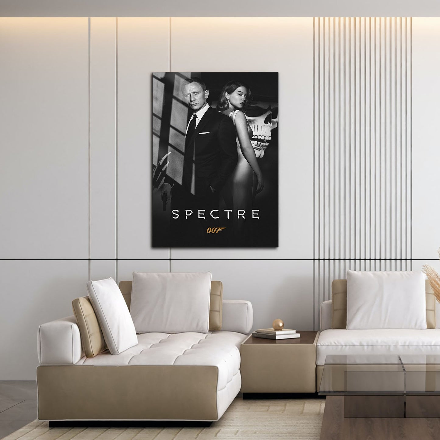 Flex Designs Metal Poster Spectre B&W 16 x 24" Home Goods - Movie 2015 Movie Metal Poster