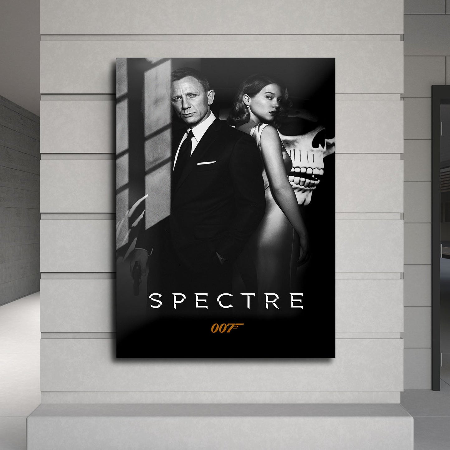 Flex Designs Metal Poster Spectre B&W 24 x 36" Home Goods - Movie 2015 Movie Metal Poster