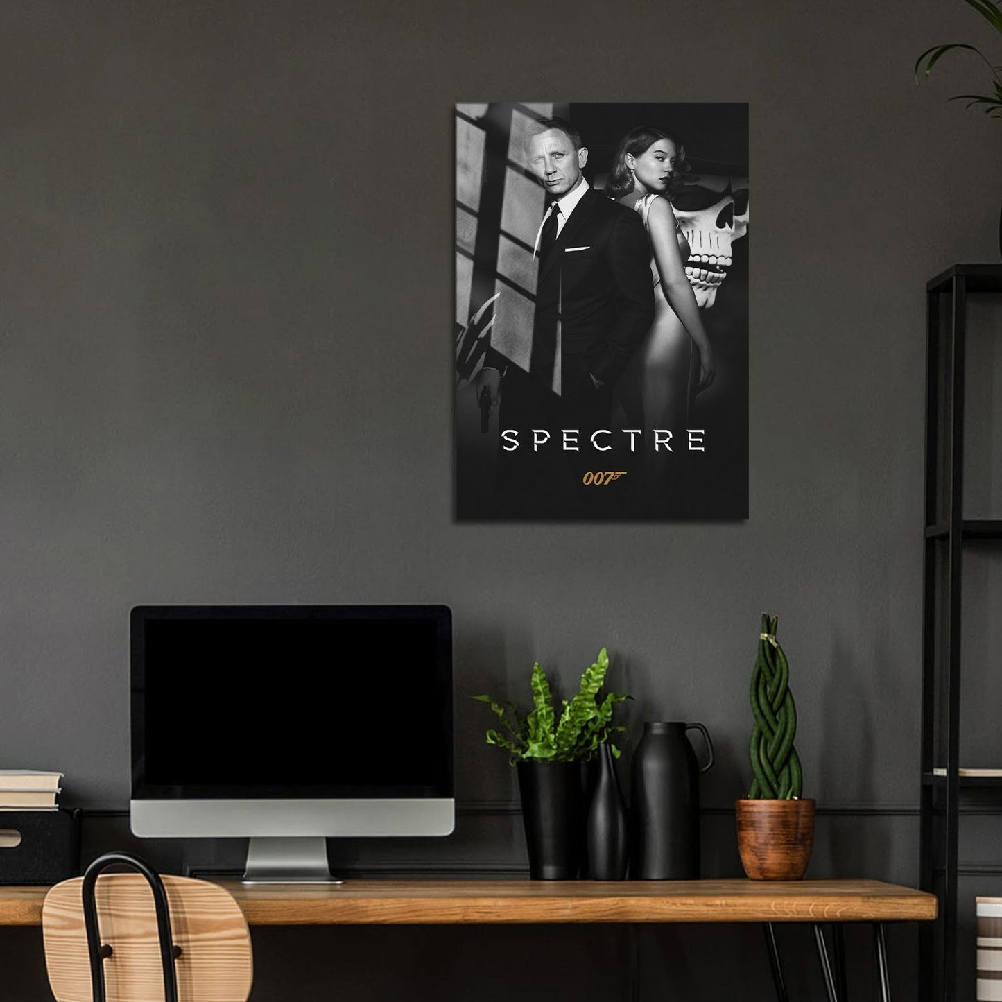 Flex Designs Metal Poster Spectre B&W 5 x 7" Home Goods - Movie 2015 Movie Metal Poster
