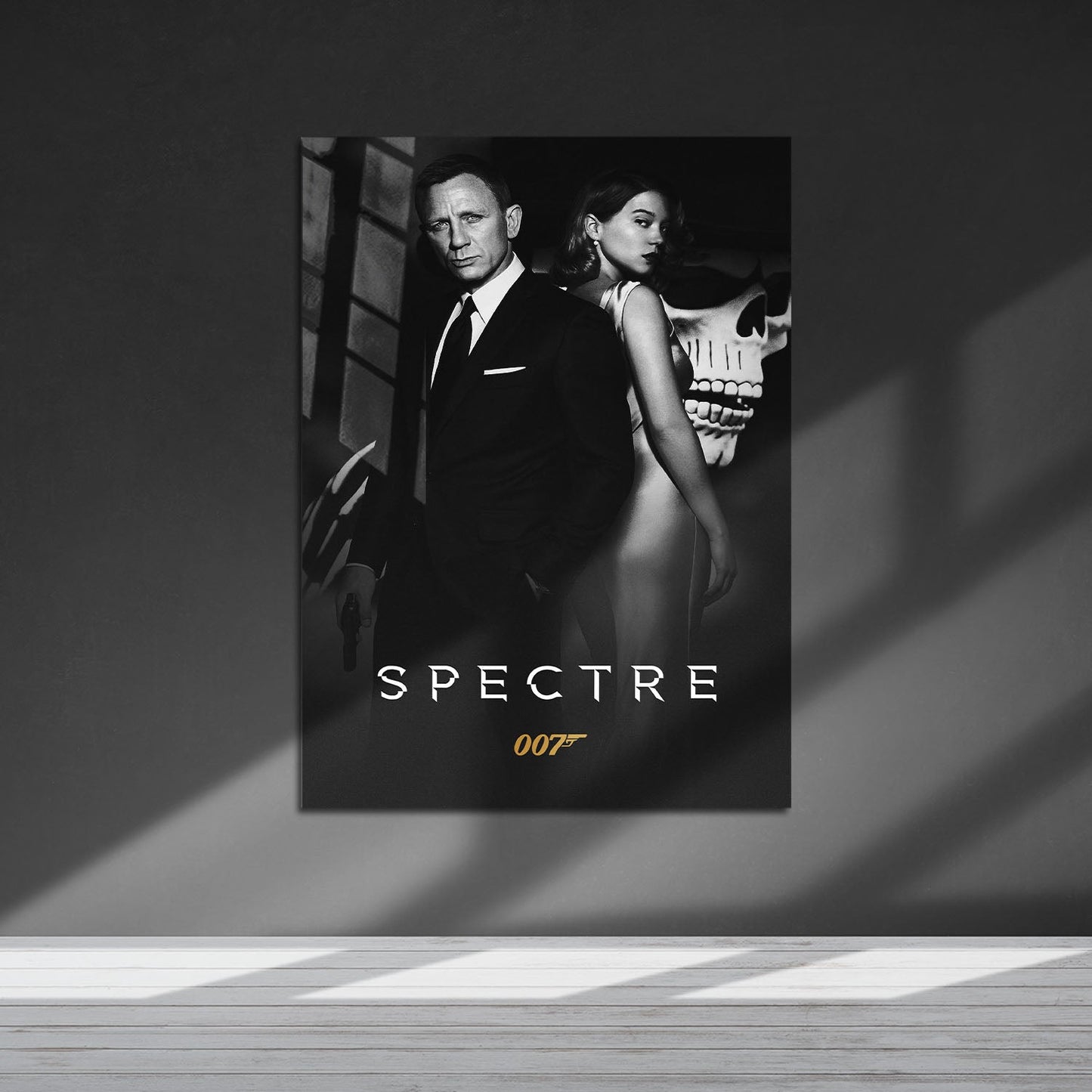 Flex Designs Metal Poster Spectre B&W 5 x 7" Home Goods - Movie 2015 Movie Metal Poster