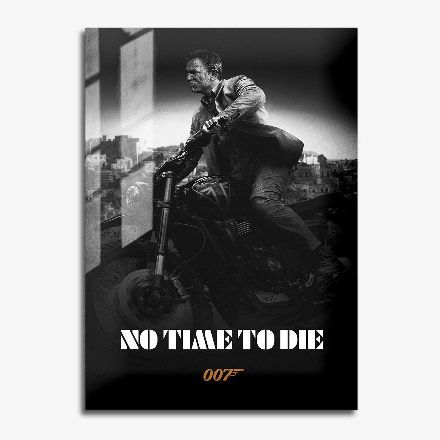 Flex Designs Metal Poster No Time to Die B&W 11 x 17" Home Goods - Movie 2021 Movie Metal Poster