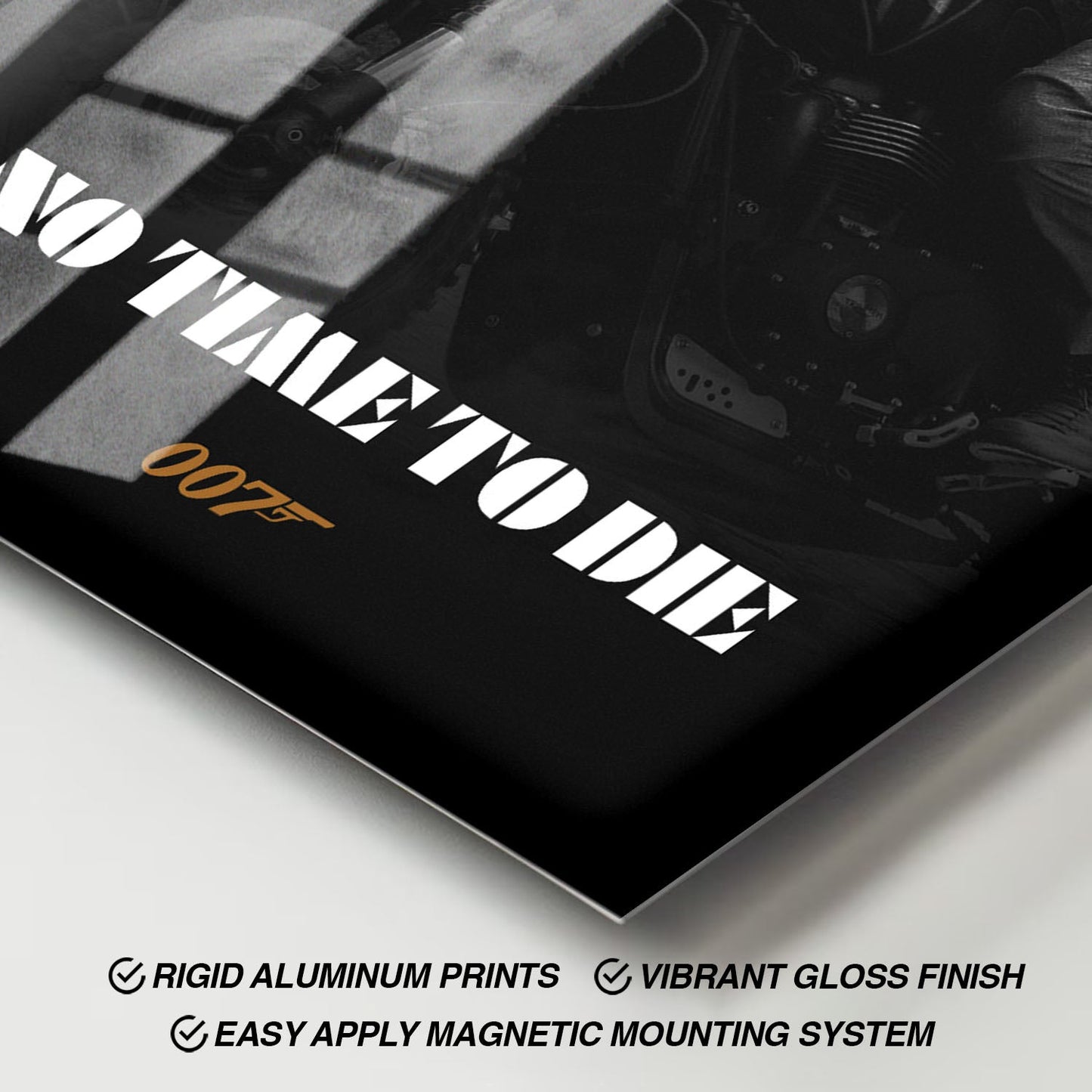 Flex Designs Metal Poster No Time to Die B&W 11 x 17" Home Goods - Movie 2021 Movie Metal Poster