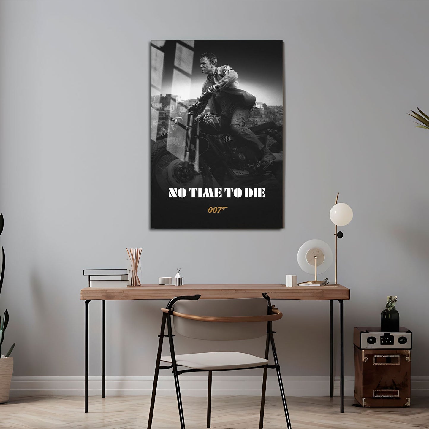 Flex Designs Metal Poster No Time to Die B&W 24 x 36" Home Goods - Movie 2021 Movie Metal Poster