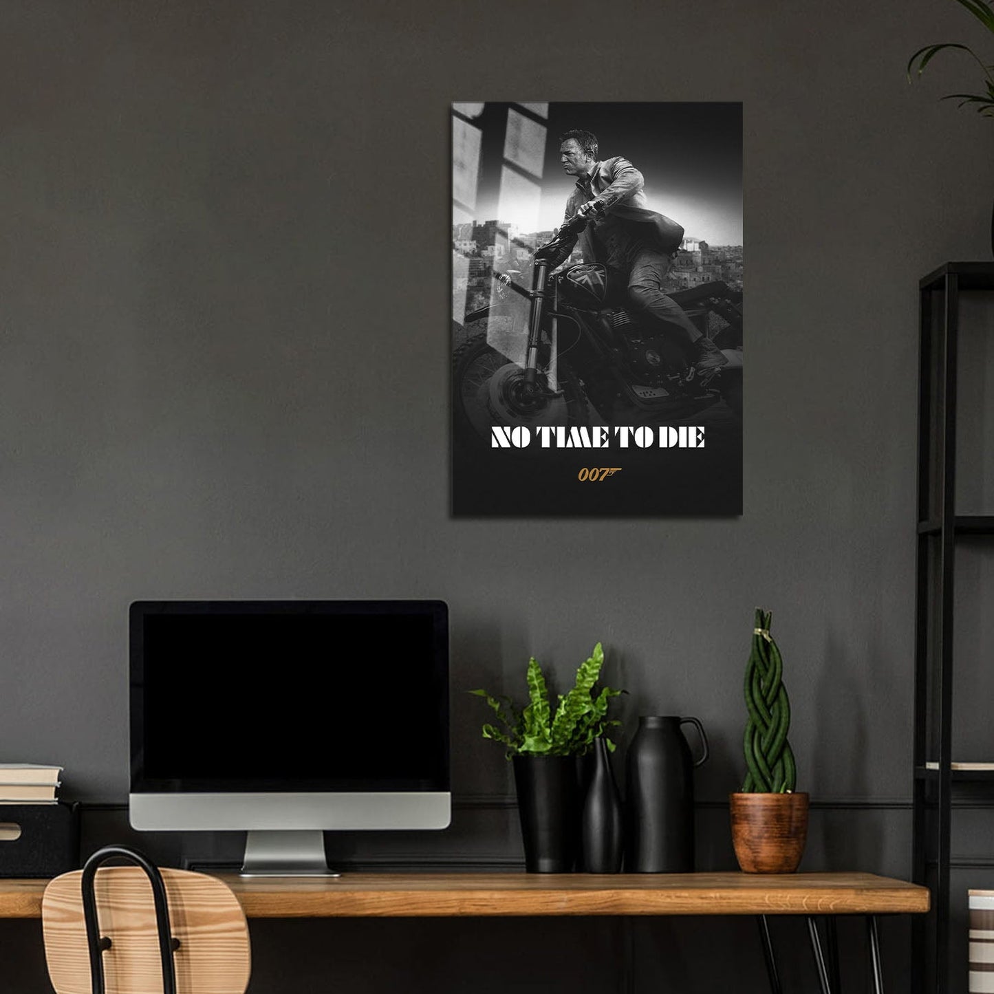 Flex Designs Metal Poster No Time to Die B&W 5 x 7" Home Goods - Movie 2021 Movie Metal Poster