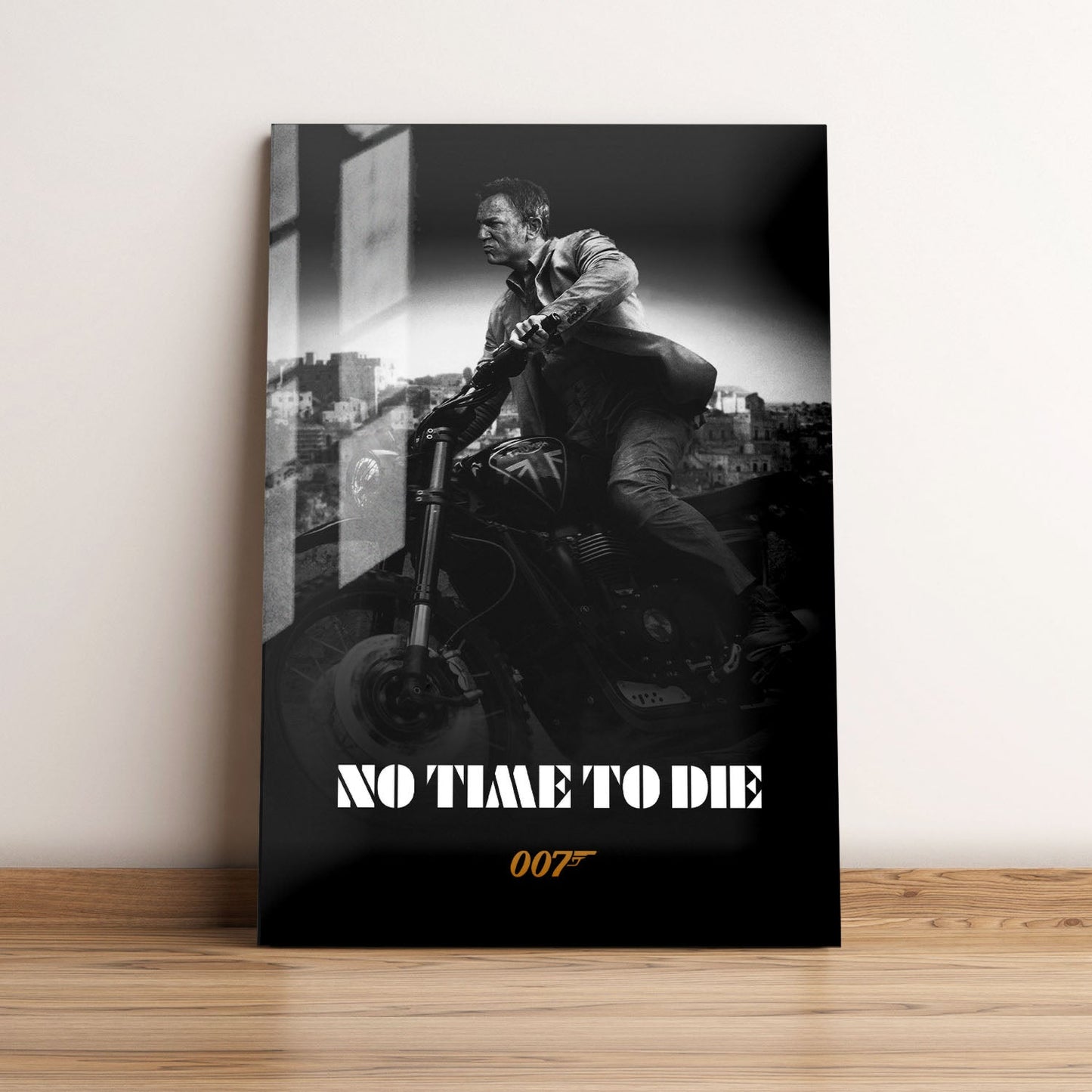 No Time to Die B&W Movie Metal Poster