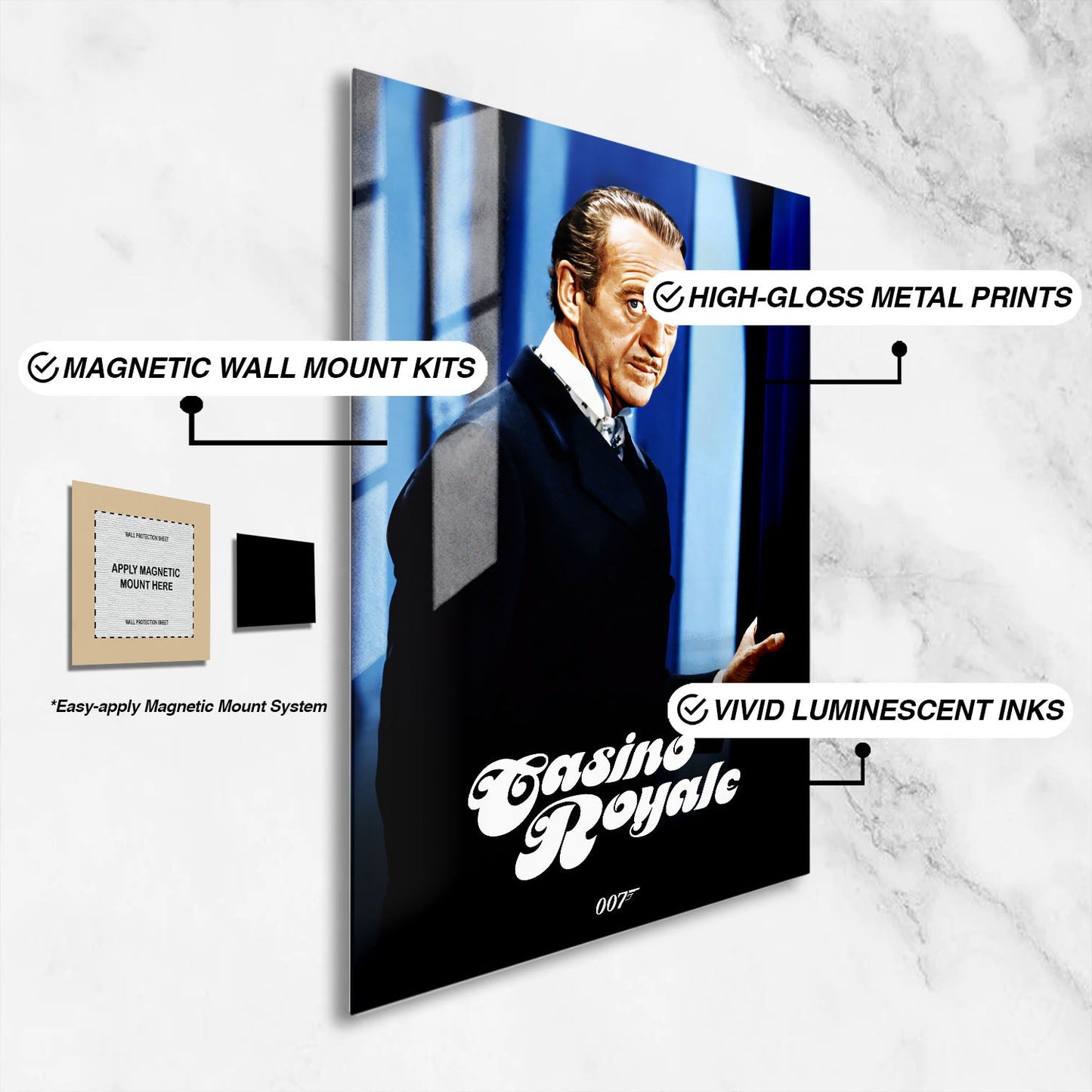 Flex Designs Metal Poster Casino Royale 1967 Classic 16 x 24" Home Goods - Movie 1967 Movie Metal Poster
