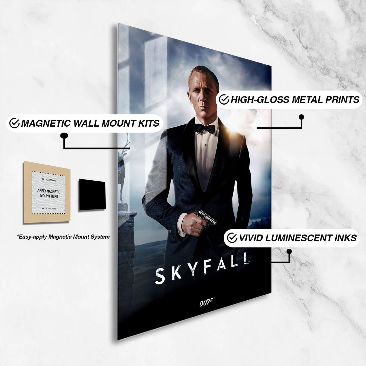 Flex Designs Metal Poster Skyfall Classic 16 x 24" Home Goods - Movie 2012 Movie Metal Poster