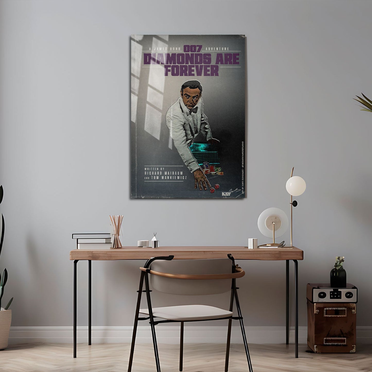 Flex Designs Metal Poster Diamonds Are Forever Minimalist 24 x 36" Home Goods - Movie 1971 Movie Metal Poster