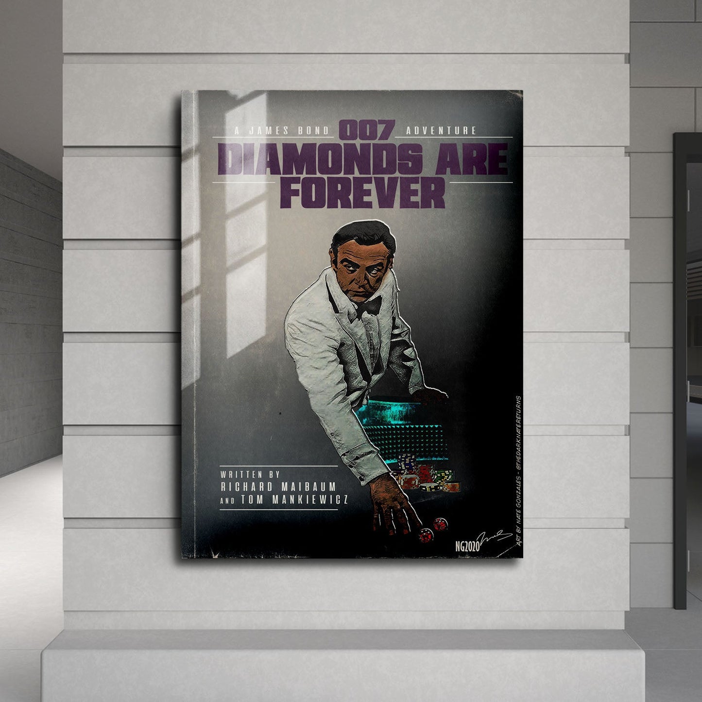 Flex Designs Metal Poster Diamonds Are Forever Minimalist 24 x 36" Home Goods - Movie 1971 Movie Metal Poster
