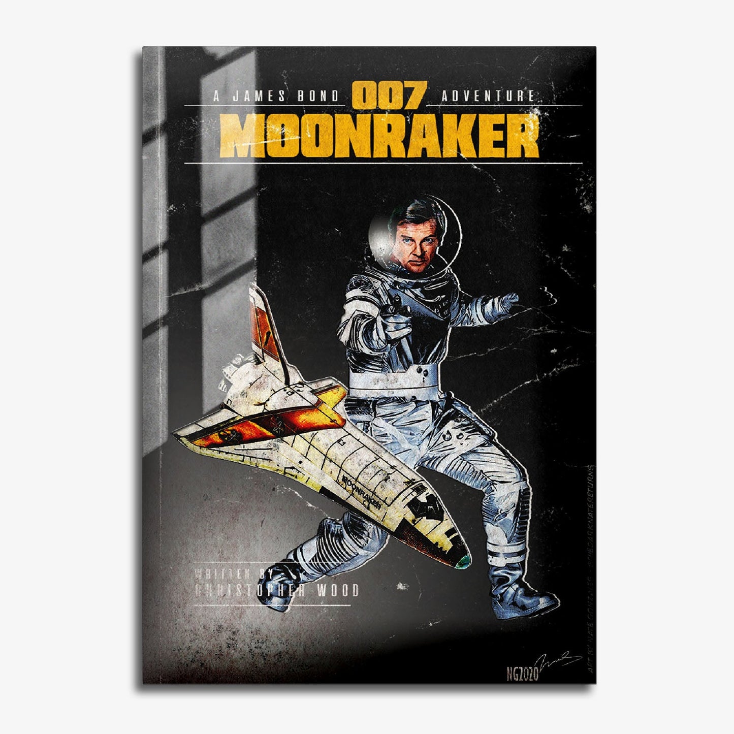 Flex Designs Metal Poster Moonraker Minimalist 11 x 17" Home Goods - Movie 1979 Movie Metal Poster