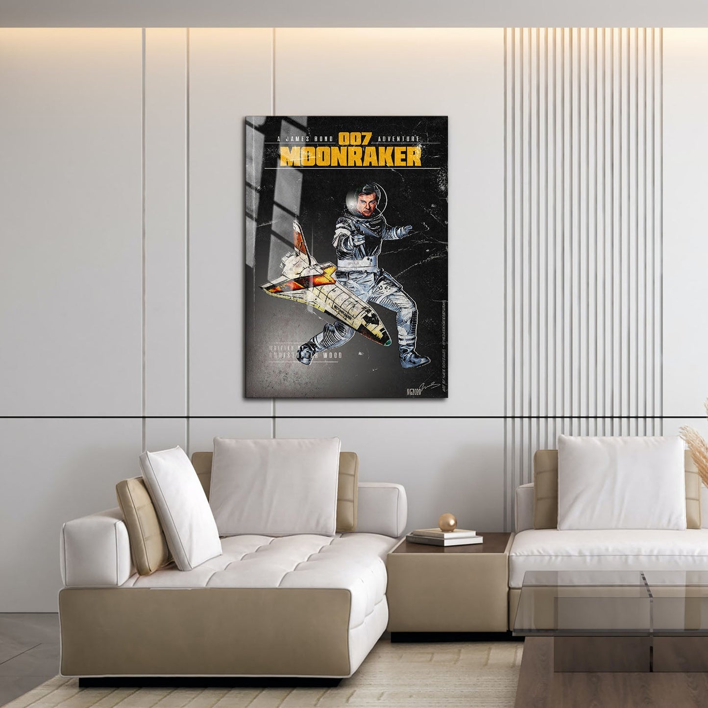 Flex Designs Metal Poster Moonraker Minimalist 16 x 24" Home Goods - Movie 1979 Movie Metal Poster