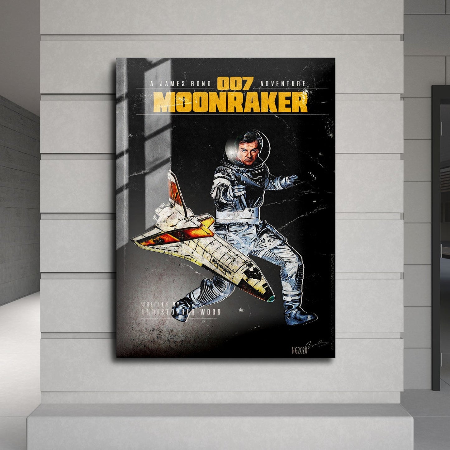 Flex Designs Metal Poster Moonraker Minimalist 24 x 36" Home Goods - Movie 1979 Movie Metal Poster