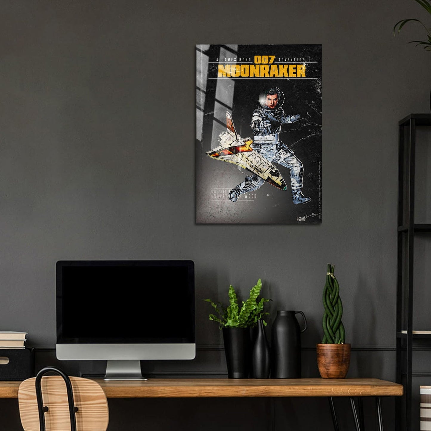 Flex Designs Metal Poster Moonraker Minimalist 5 x 7" Home Goods - Movie 1979 Movie Metal Poster