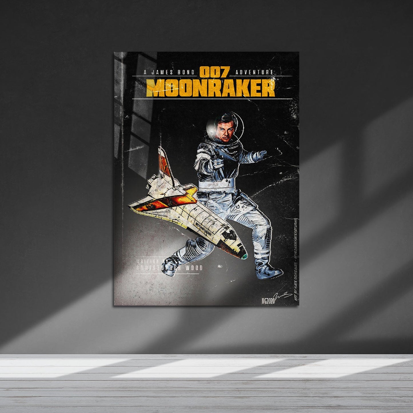 Flex Designs Metal Poster Moonraker Minimalist 5 x 7" Home Goods - Movie 1979 Movie Metal Poster