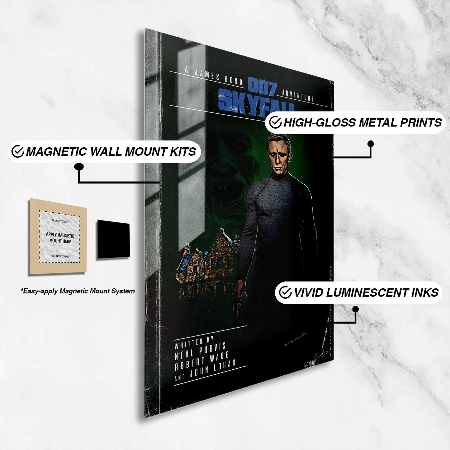 Flex Designs Metal Poster Skyfall Minimalist 16 x 24" Home Goods - Movie 2012 Movie Metal Poster