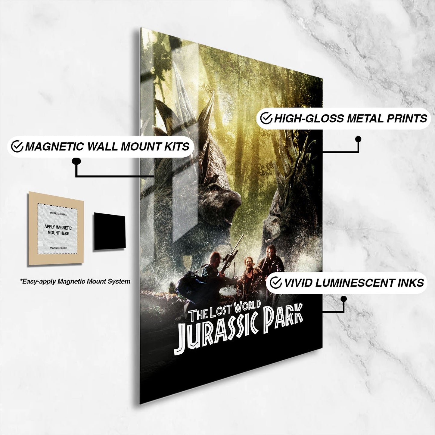 Flex Designs Metal Poster The Lost World Jurassic Park Classic 16 x 24" Home Goods - Movie 1997 Movie Metal Poster