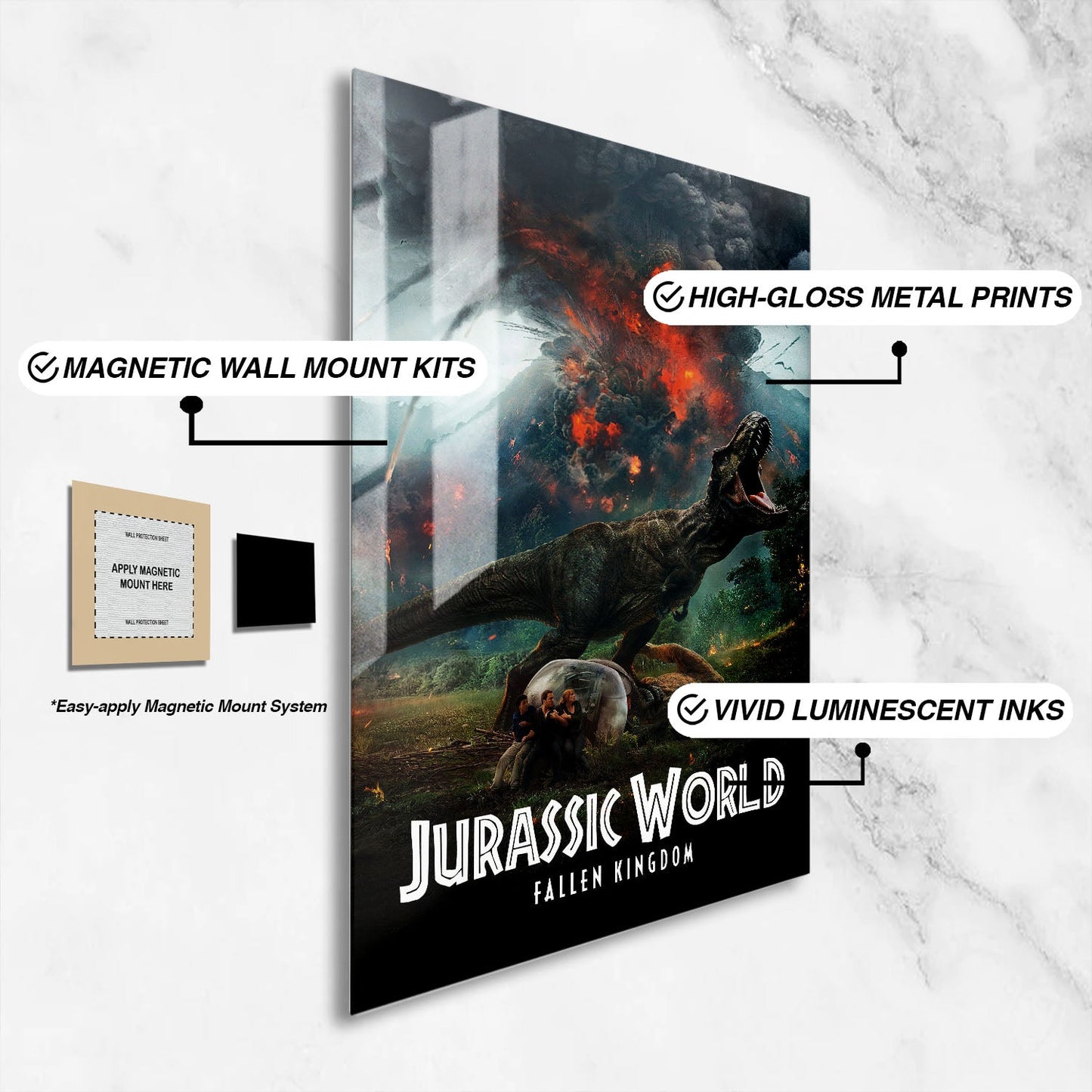 Flex Designs Metal Poster Jurassic World Fallen Kingdom Classic 16 x 24" Home Goods - Movie 2018 Movie Metal Poster