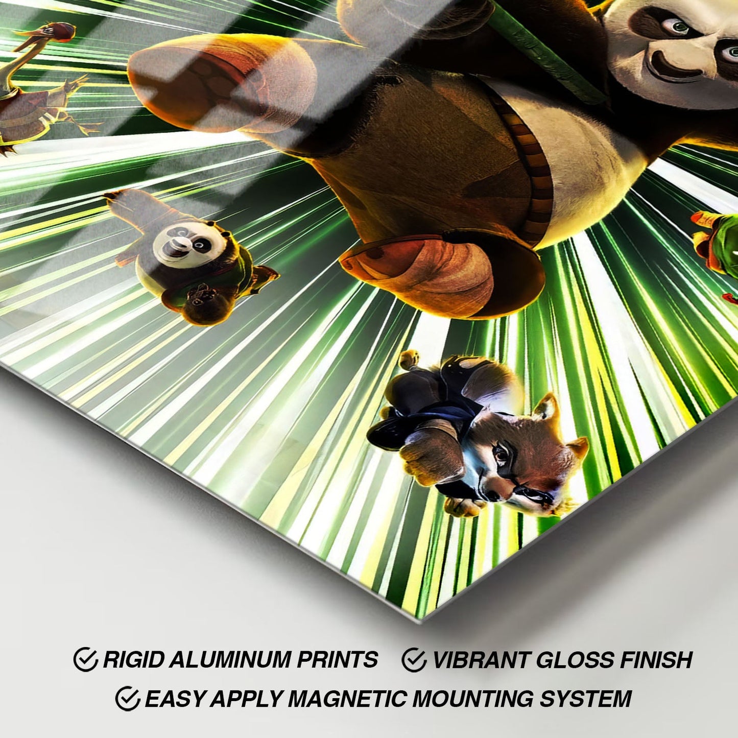 Flex Designs Metal Poster Kung Fu Panda 4 Textless 11 x 17" Home Goods - Movie 2024 Movie Metal Poster