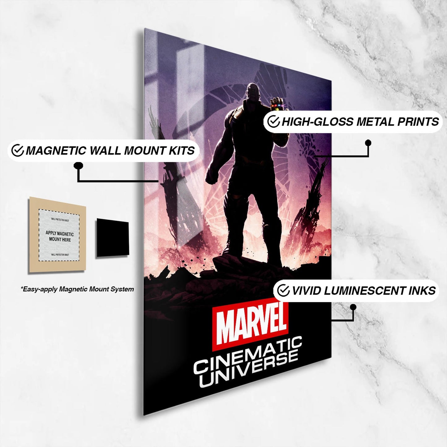 Flex Designs Metal Poster Marvel Cinematic Universe 16 x 24" Home Goods - Movie Movie Metal Poster