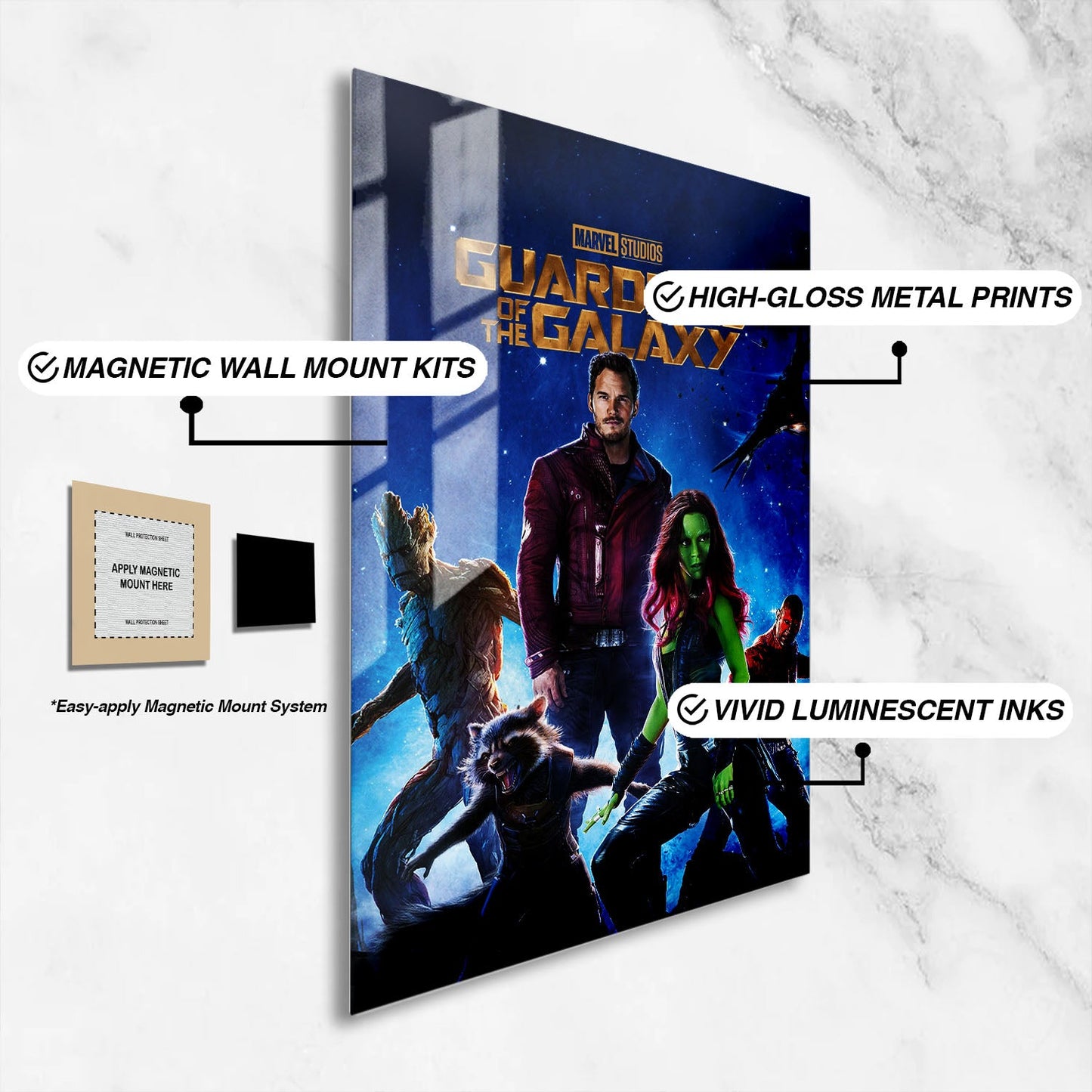 Flex Designs Metal Poster Guardians of the Galaxy 16 x 24" Home Goods - Movie 2014 Movie Metal Poster