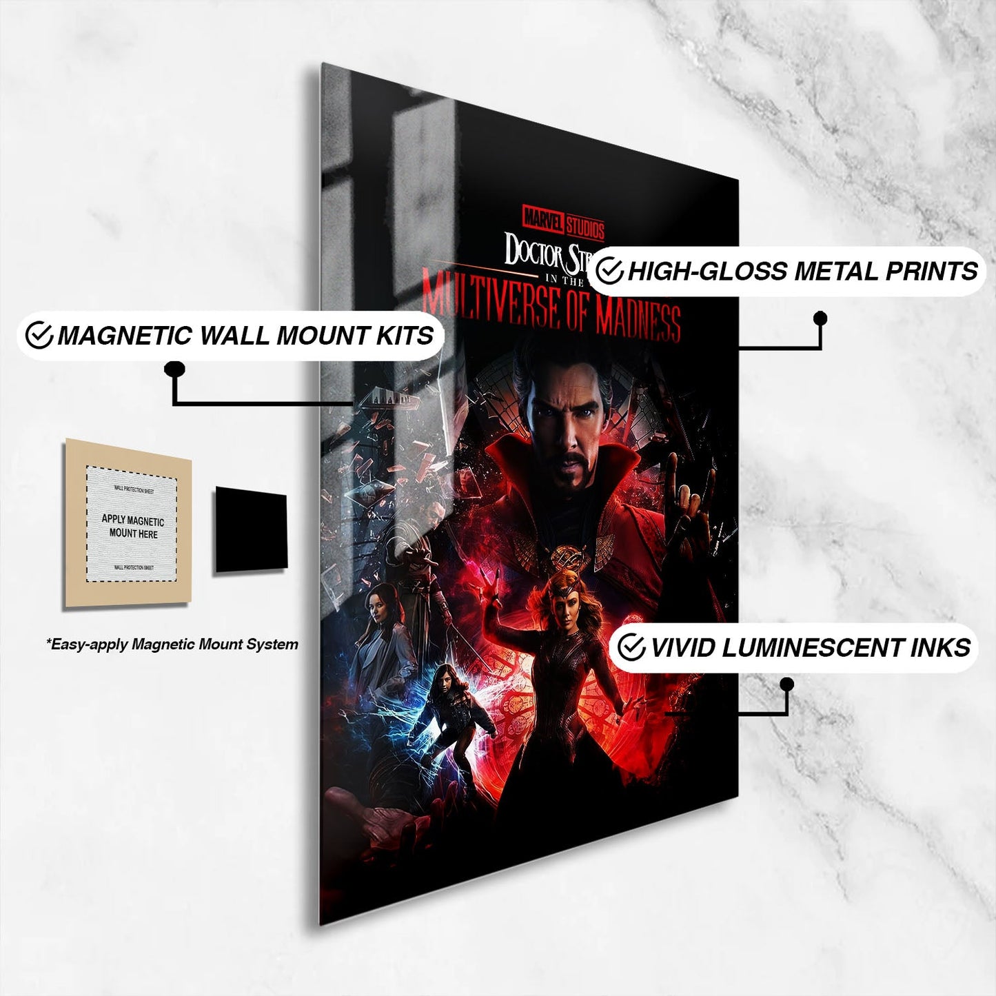 Flex Designs Metal Poster Doctor Strange in the Multiverse of Madness 16 x 24" Home Goods - Movie 2022 Movie Metal Poster