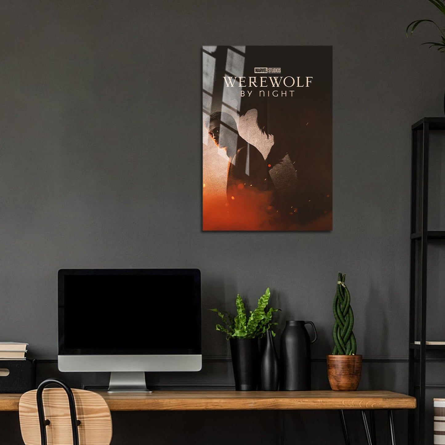 Flex Designs Metal Poster Werewolf by Night 5 x 7" Home Goods - Movie 2022 Movie Metal Poster