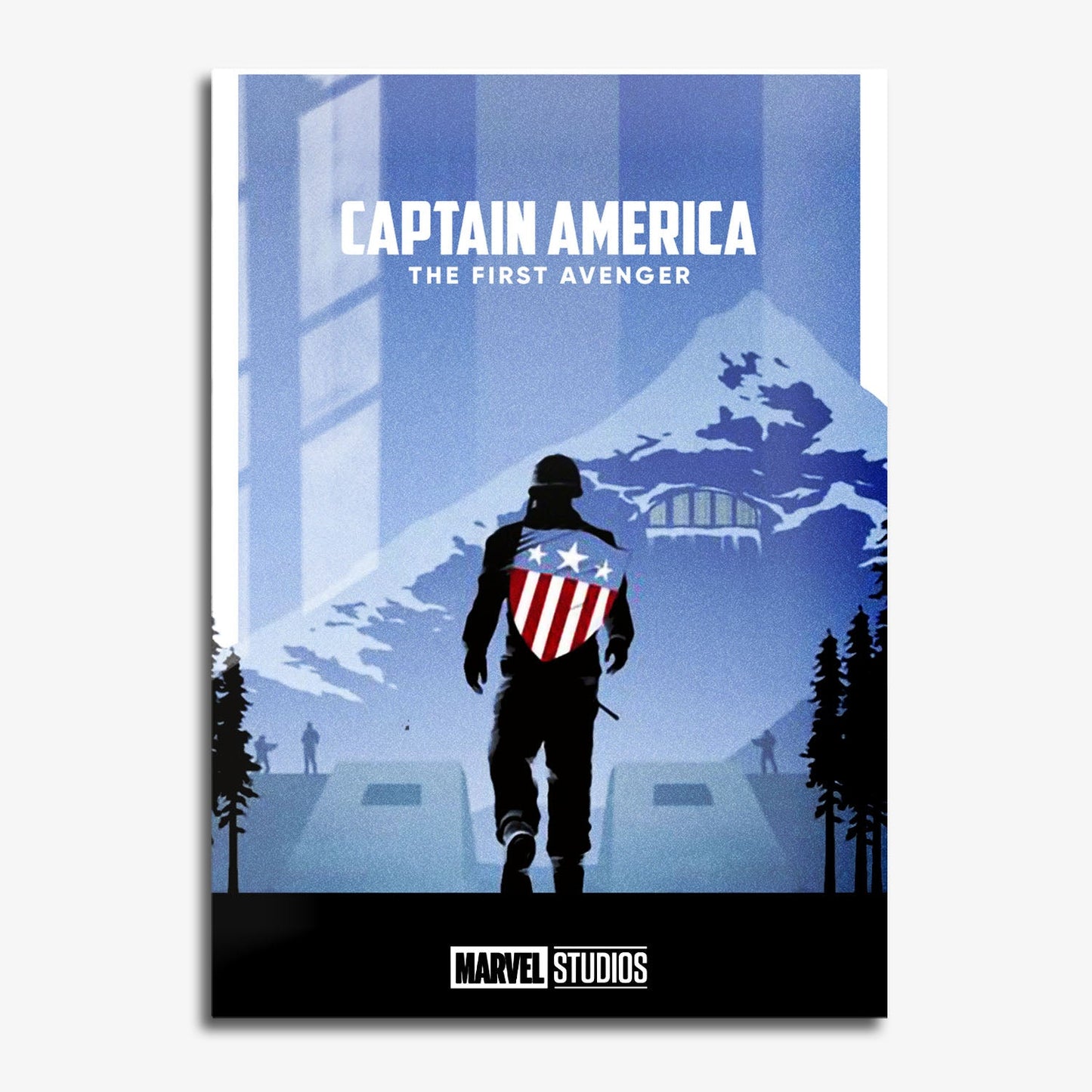 Flex Designs Metal Poster Captain America The First Avenger Minimalist 11 x 17" Home Goods - Movie 2011 Movie Metal Poster