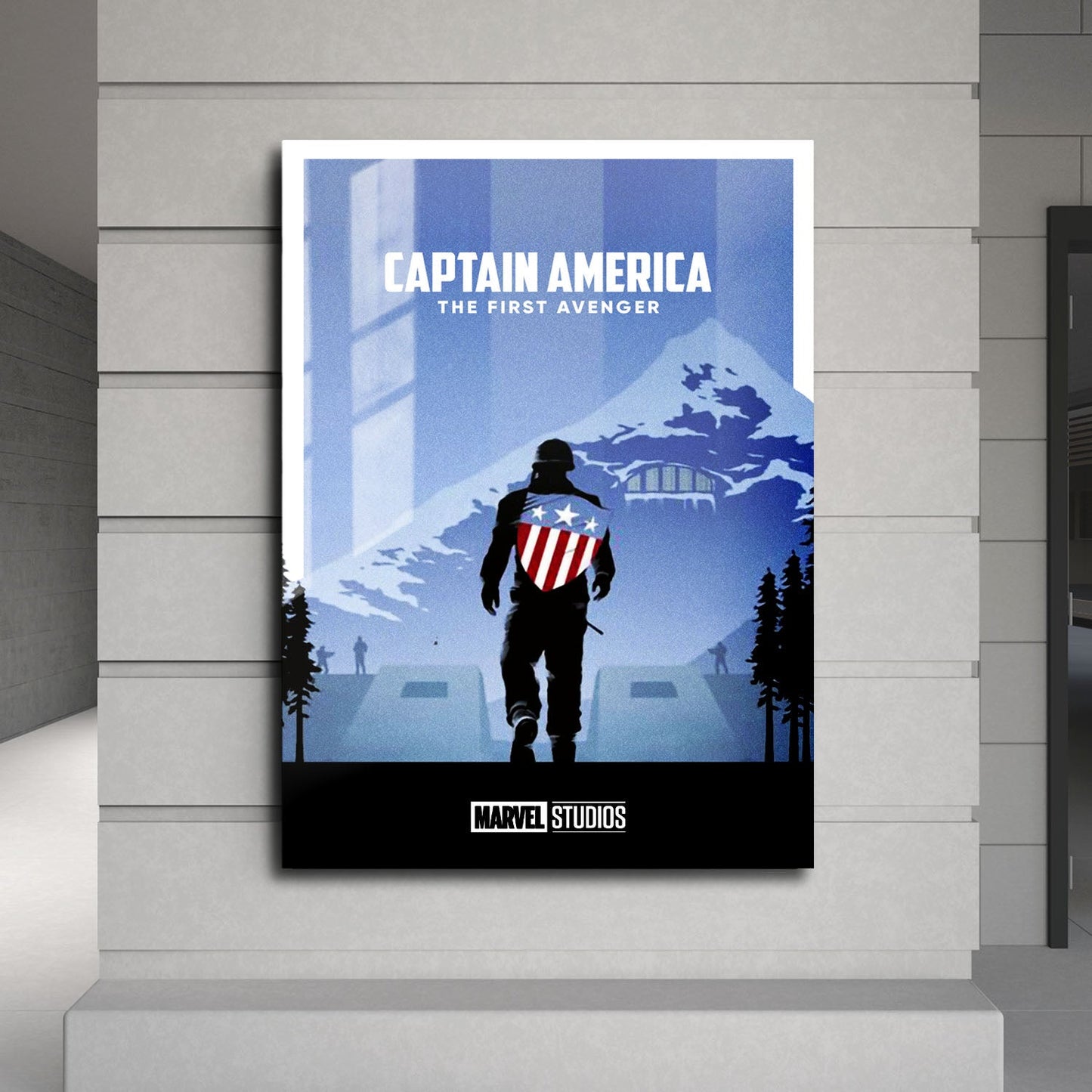 Flex Designs Metal Poster Captain America The First Avenger Minimalist 24 x 36" Home Goods - Movie 2011 Movie Metal Poster