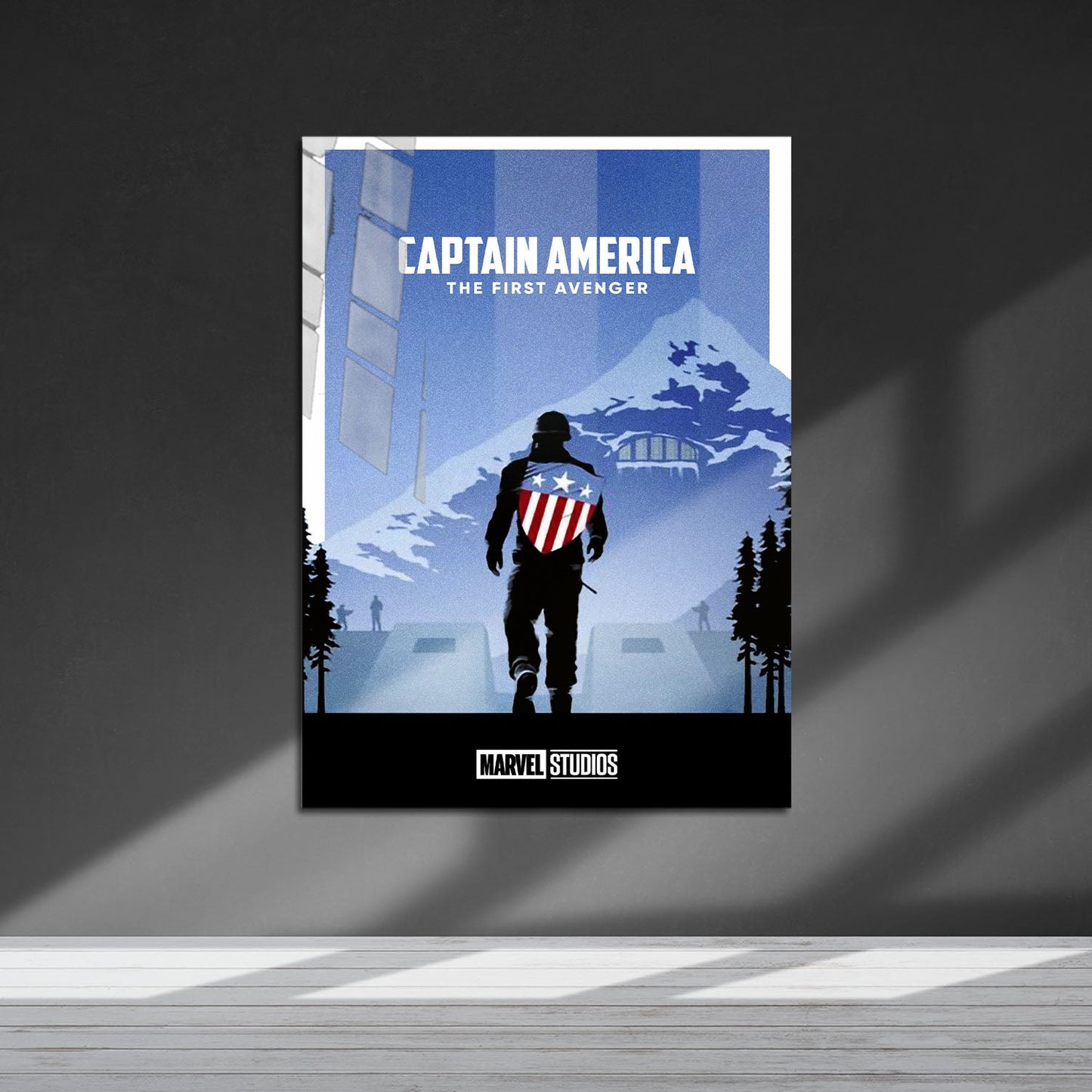 Flex Designs Metal Poster Captain America The First Avenger Minimalist 5 x 7" Home Goods - Movie 2011 Movie Metal Poster