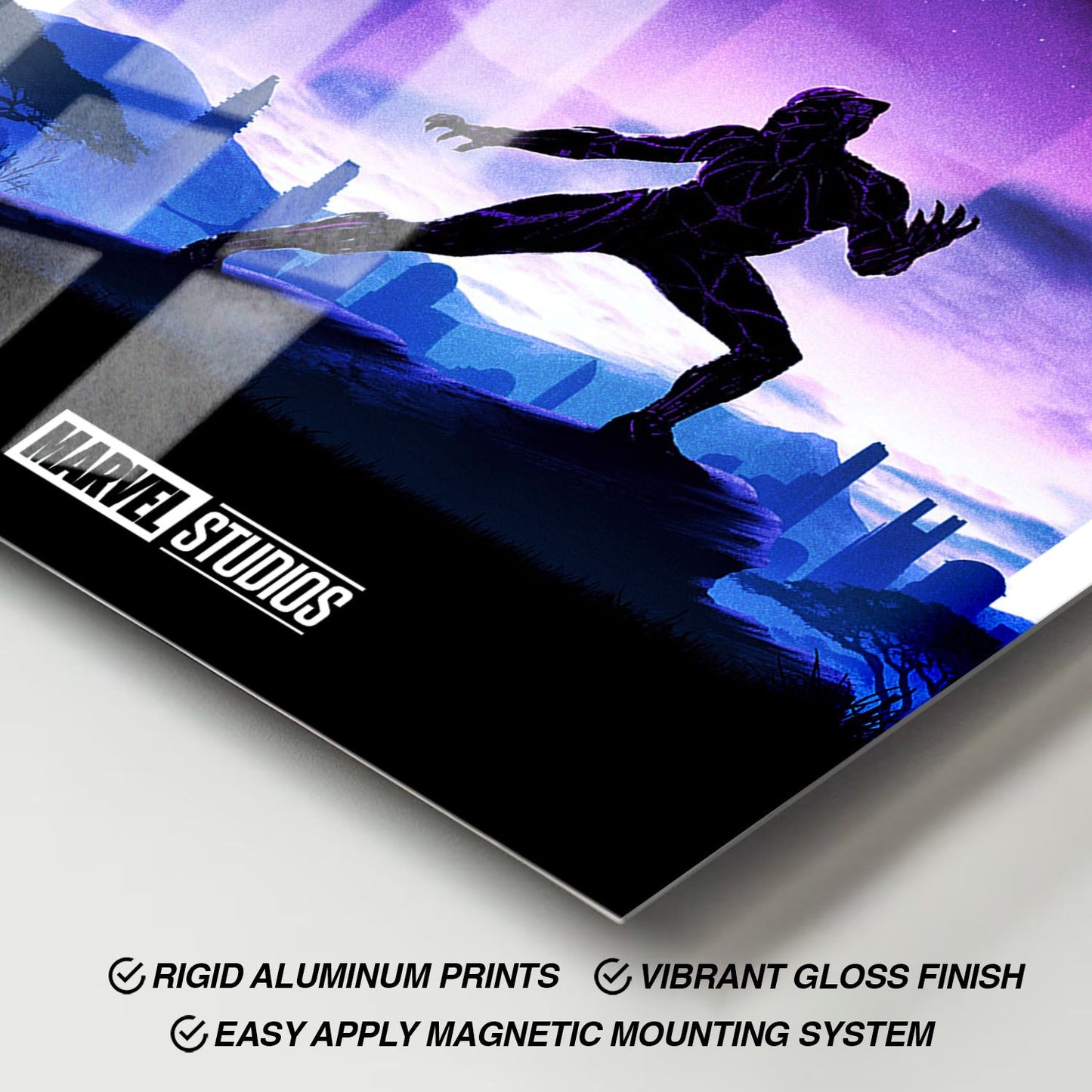 Flex Designs Metal Poster Black Panther Minimalist 11 x 17" Home Goods - Movie 2018 Movie Metal Poster