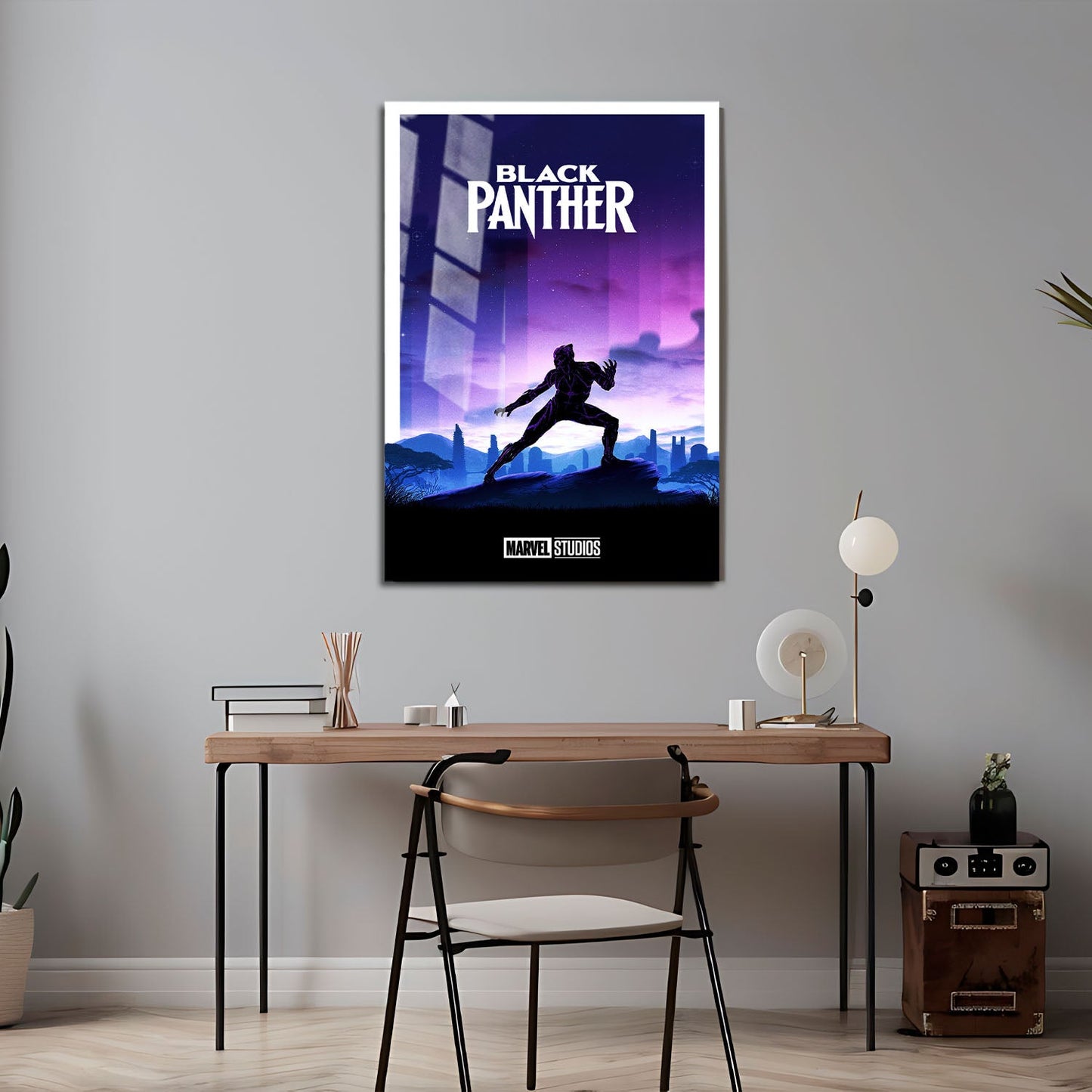 Flex Designs Metal Poster Black Panther Minimalist 24 x 36" Home Goods - Movie 2018 Movie Metal Poster