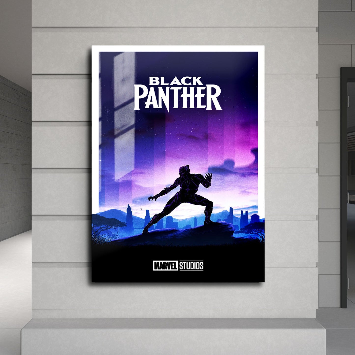Flex Designs Metal Poster Black Panther Minimalist 24 x 36" Home Goods - Movie 2018 Movie Metal Poster