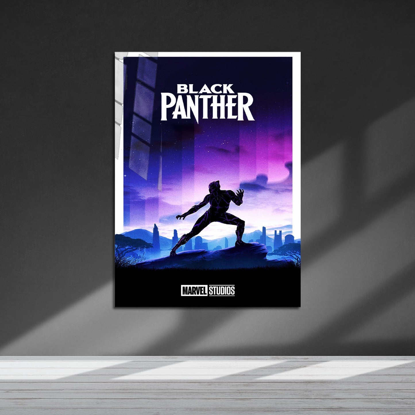Flex Designs Metal Poster Black Panther Minimalist 5 x 7" Home Goods - Movie 2018 Movie Metal Poster