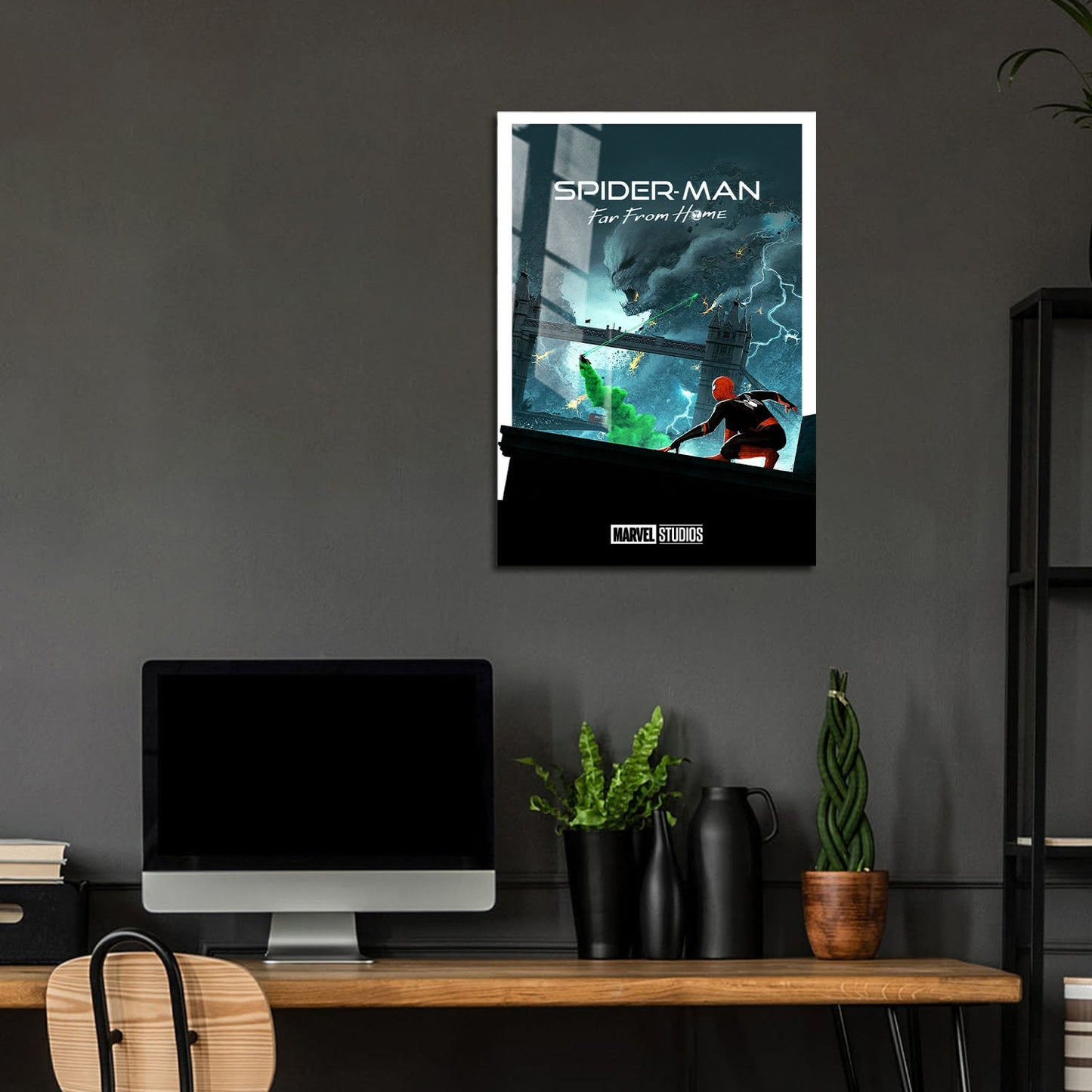 Flex Designs Metal Poster Spider-Man Far From Home Minimalist 5 x 7" Home Goods - Movie 2019 Movie Metal Poster