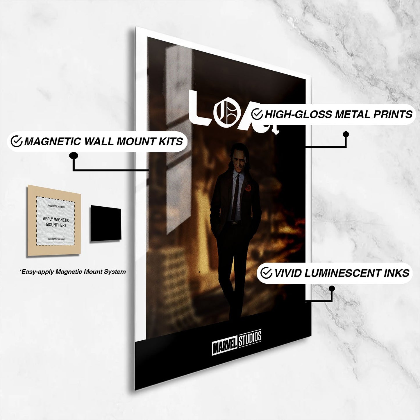 Flex Designs Metal Poster Loki Minimalist 16 x 24" Home Goods - TV Show 2021 TV Show Metal Poster