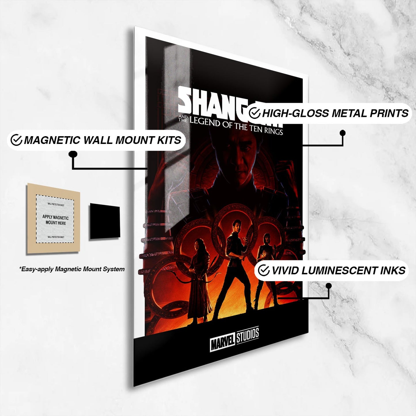 Flex Designs Metal Poster Shang-Chi and the Legend of the Ten Rings Minimalist 16 x 24" Home Goods - Movie 2021 Movie Metal Poster