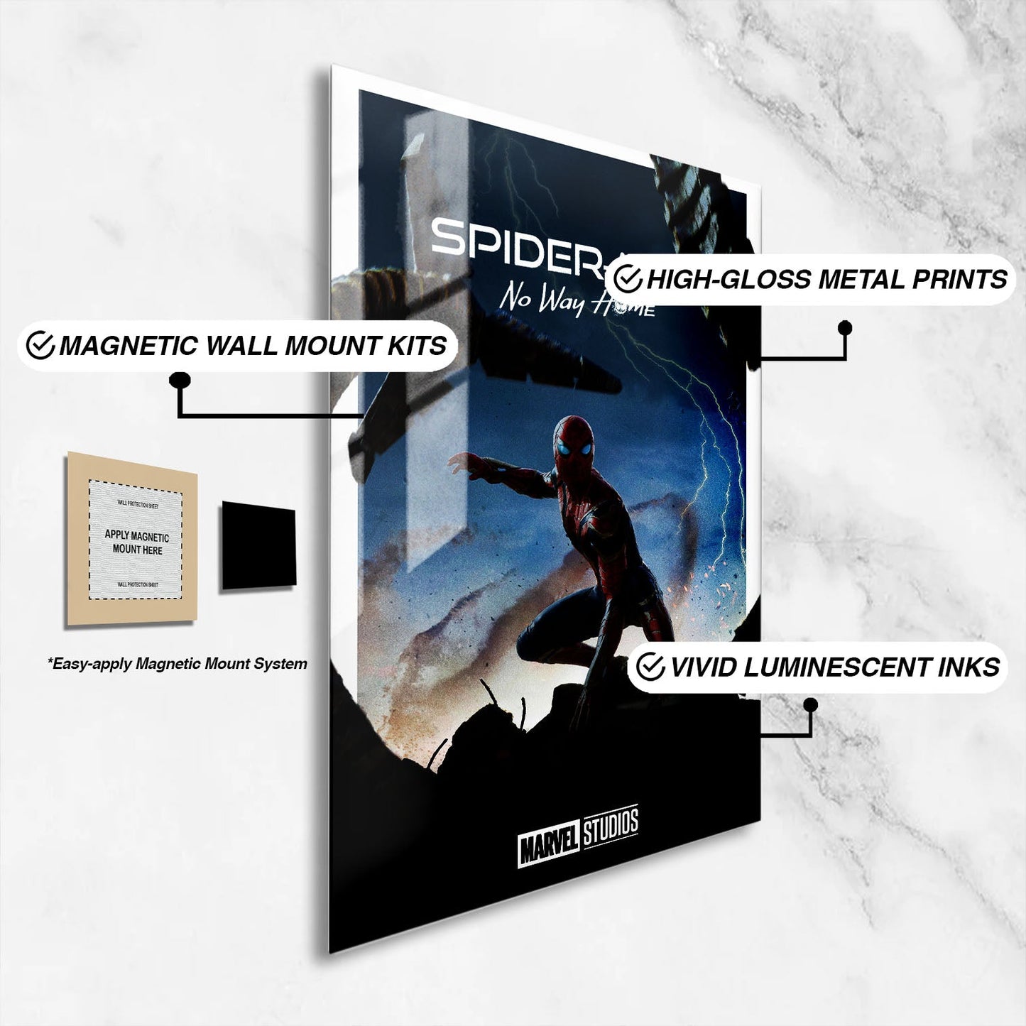 Flex Designs Metal Poster Spider-Man No Way Home Minimalist 16 x 24" Home Goods - Movie 2021 Movie Metal Poster