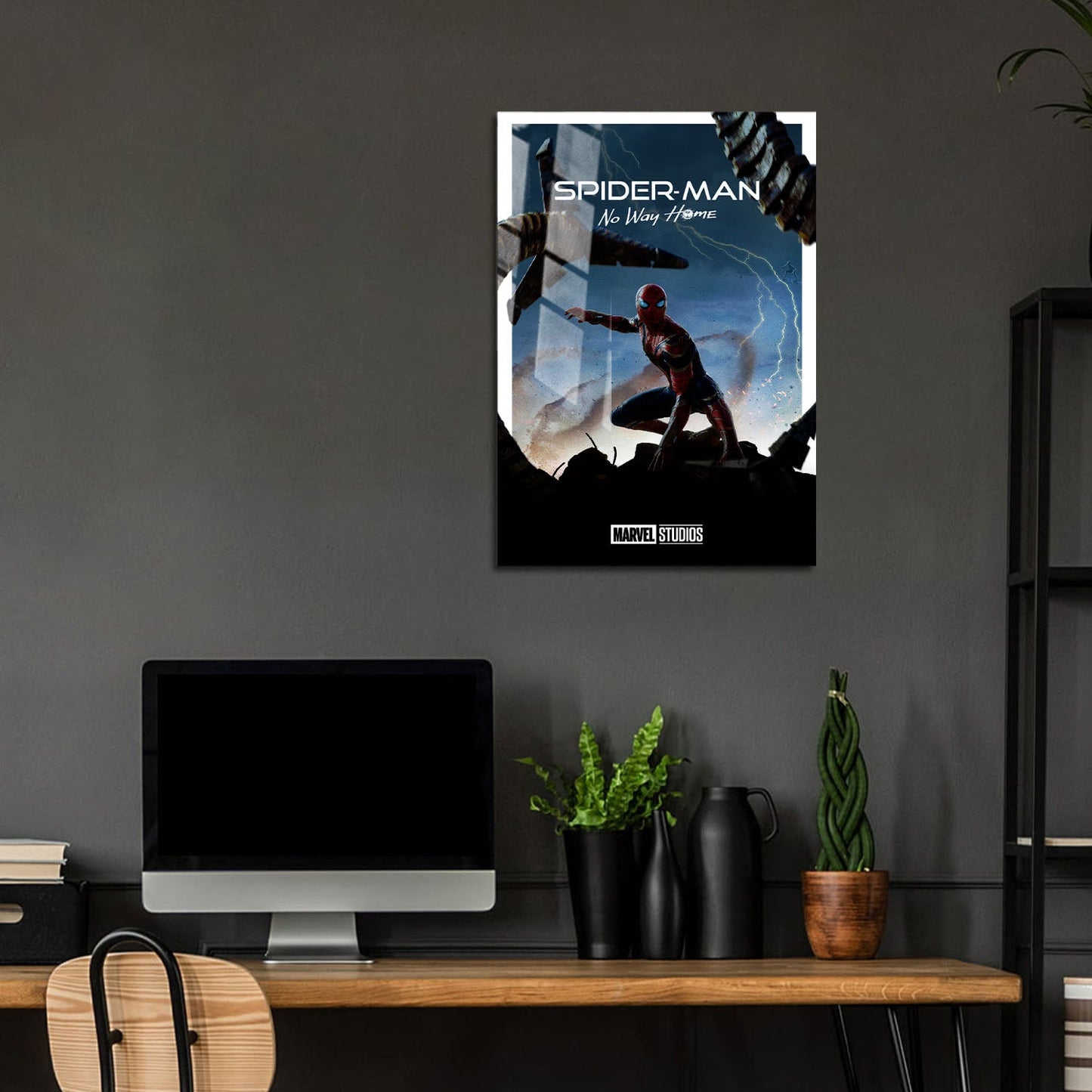 Flex Designs Metal Poster Spider-Man No Way Home Minimalist 5 x 7" Home Goods - Movie 2021 Movie Metal Poster