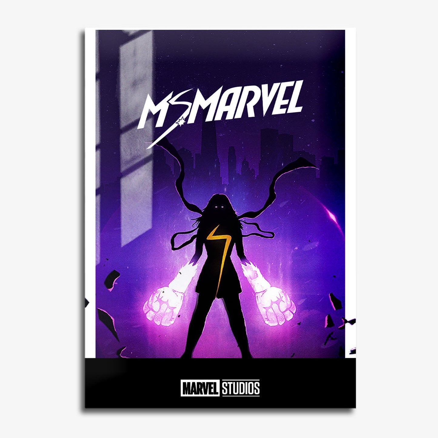 Flex Designs Metal Poster Ms Marvel Minimalist 11 x 17" Home Goods - TV Show 2022 TV Show Metal Poster